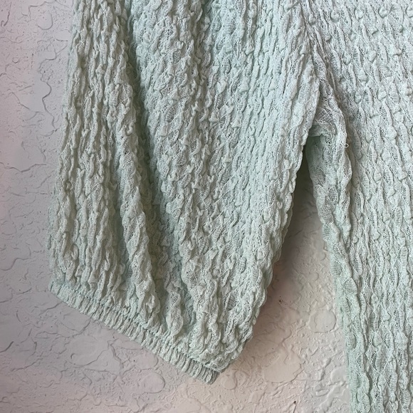 Topshop Sage Textured Puff Sleeve Top NWOT Nordstrom - Picture 6 of 7